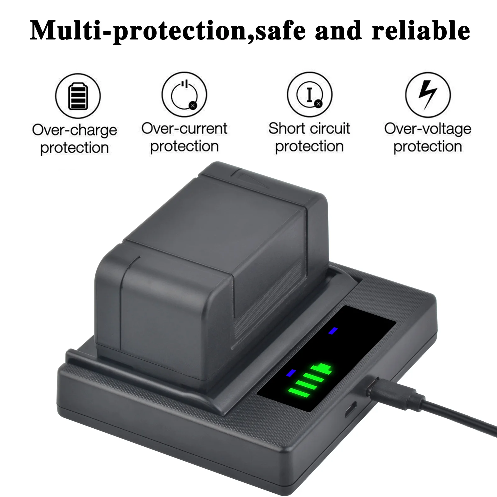 4000mAh NP-77H Replacement Ni-Mh Camera Battery+LED USB Dual Charger for Sony NP-66 NP-67 NP-68 NP-77 NP-98 NP-77H NP-55 - Image 5