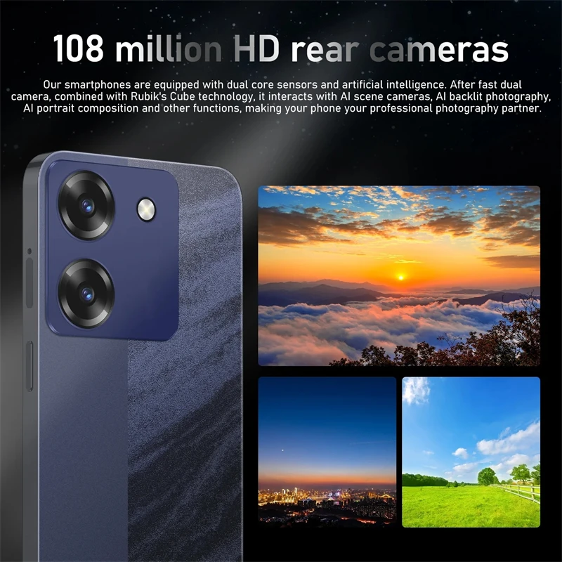 هاتف ذكي جديد 7800 مللي أمبير في الساعة 16 + 1 تيرا بايت 2025 M7 Pro بشاشة 7.3 بوصة 72 + 108 ميجابكسل ثنائي الشريحة 5G هاتف محمول Android14 الهواتف المحمولة Snapdragon8 gen3