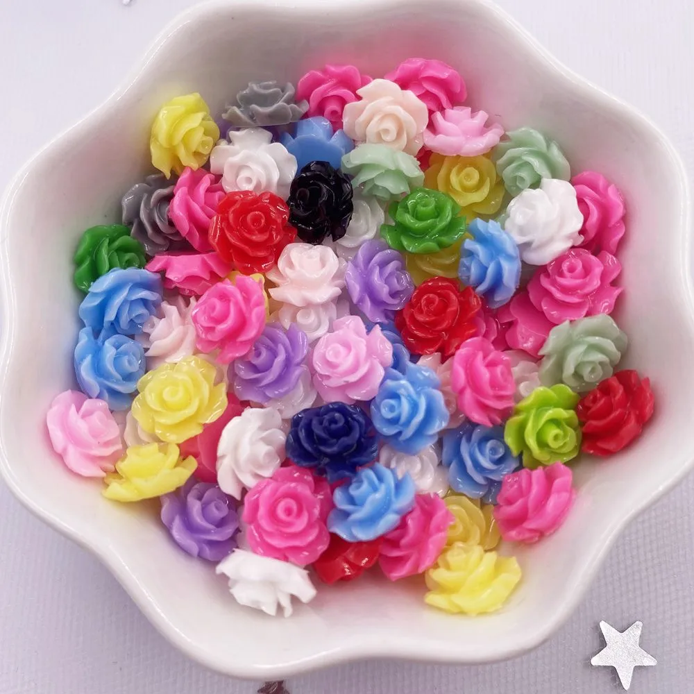 

5mm 8mm 10mm AB Resin 3D Rose Flower Crystal Gems Flatback Rhinestone Scrapbook Wedding Applique Nail Art Decor Figurines Crafts