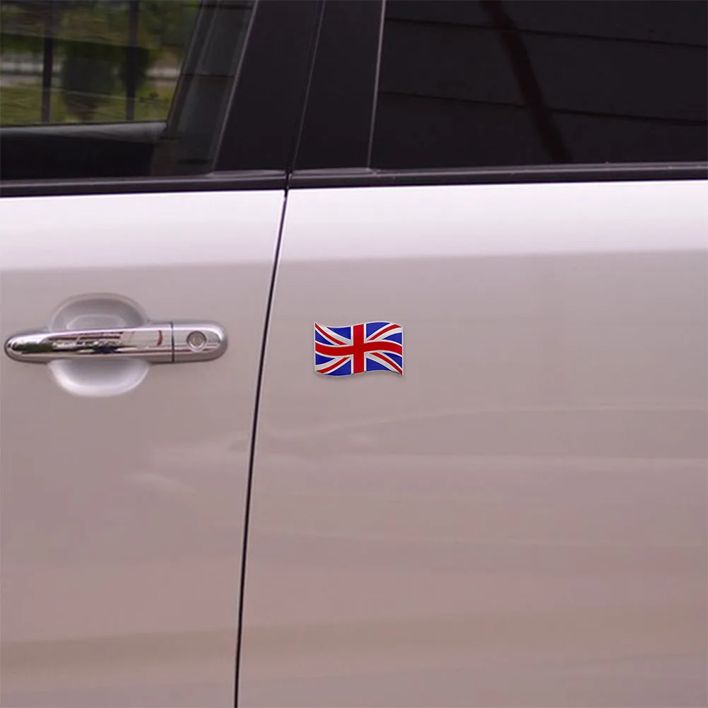

2Pcs Flag Shape Car Stickers Aluminum Decals for Vehicles Trucks Motorcycles Waterproof Uk Flag Metal Badge Emblems