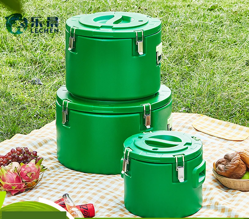 Extra Large Double Insulated Bucket Picnic Ice Cooler Box Storage Box Food Warmer Hotpot Food Warmer Casserole 3pcs Set15/30/50L