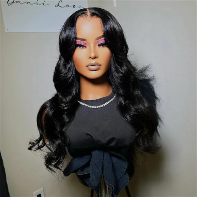 Natural Wave Preplucked 28 inch 180% Soft Body Wave 5x5 Silk Base Jewish Human Hair Wig With Baby Hair HD Lace European Hair