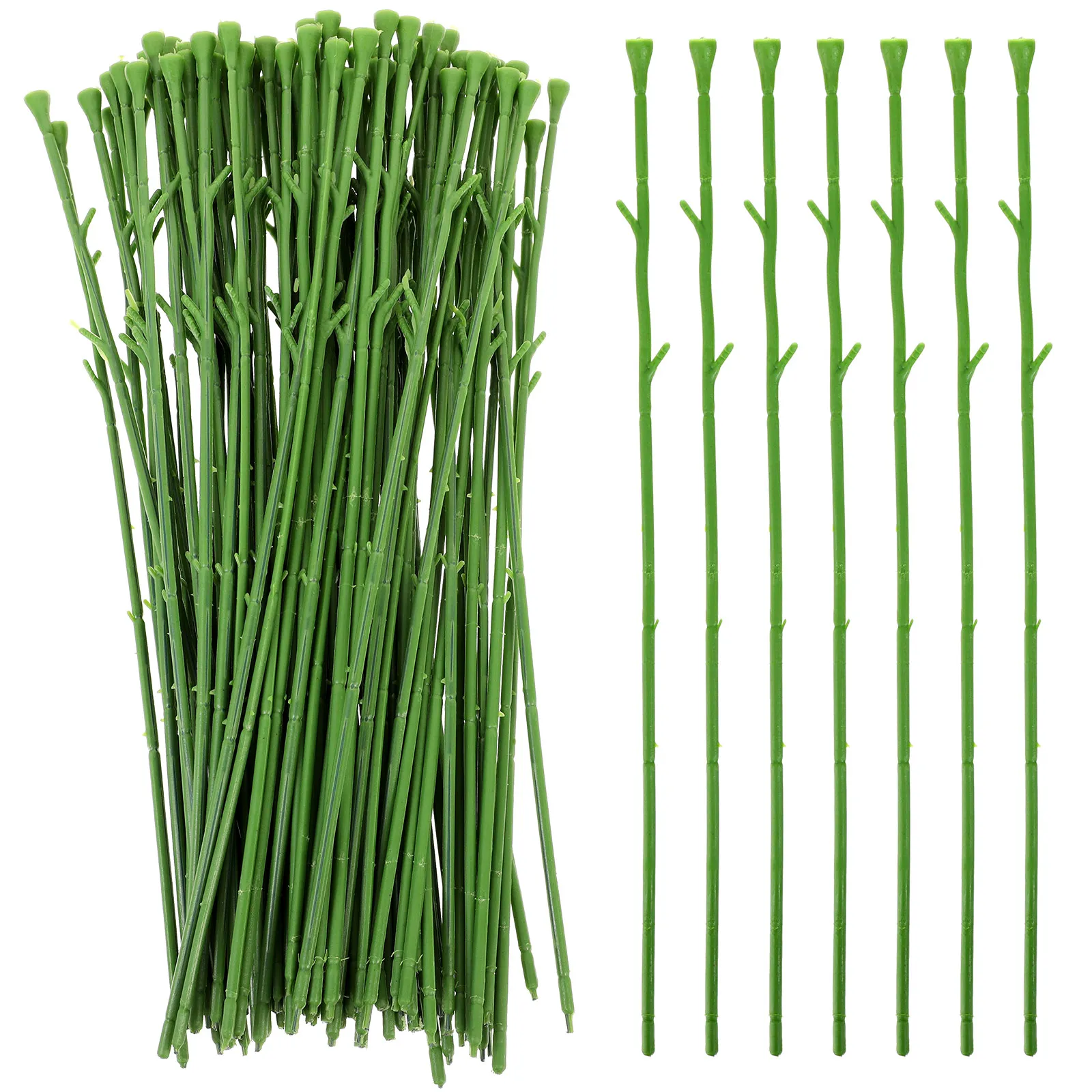 100pcs Green Artificial Flower Stems Flexible DIY Soap Making Craft Decoration Floral Arrangement Supplies Wedding Gift Wrap - Image 5