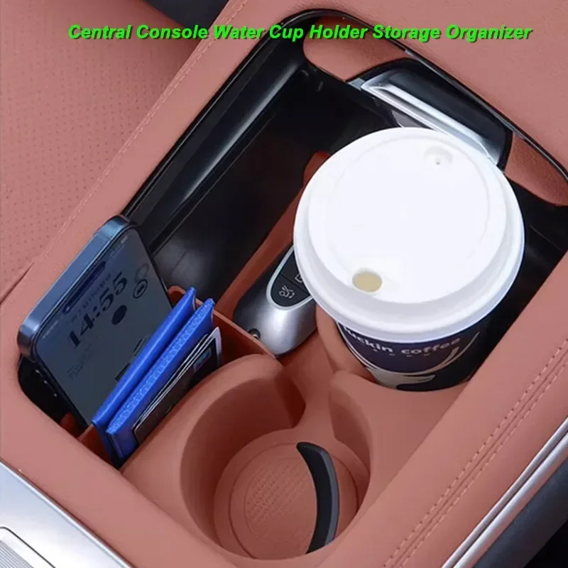 Central Console Water Cup Holder Silicone Waterproof Protective Pad Cover Trim For Mercedes Benz C Class W206 GLC X254 2023-2025