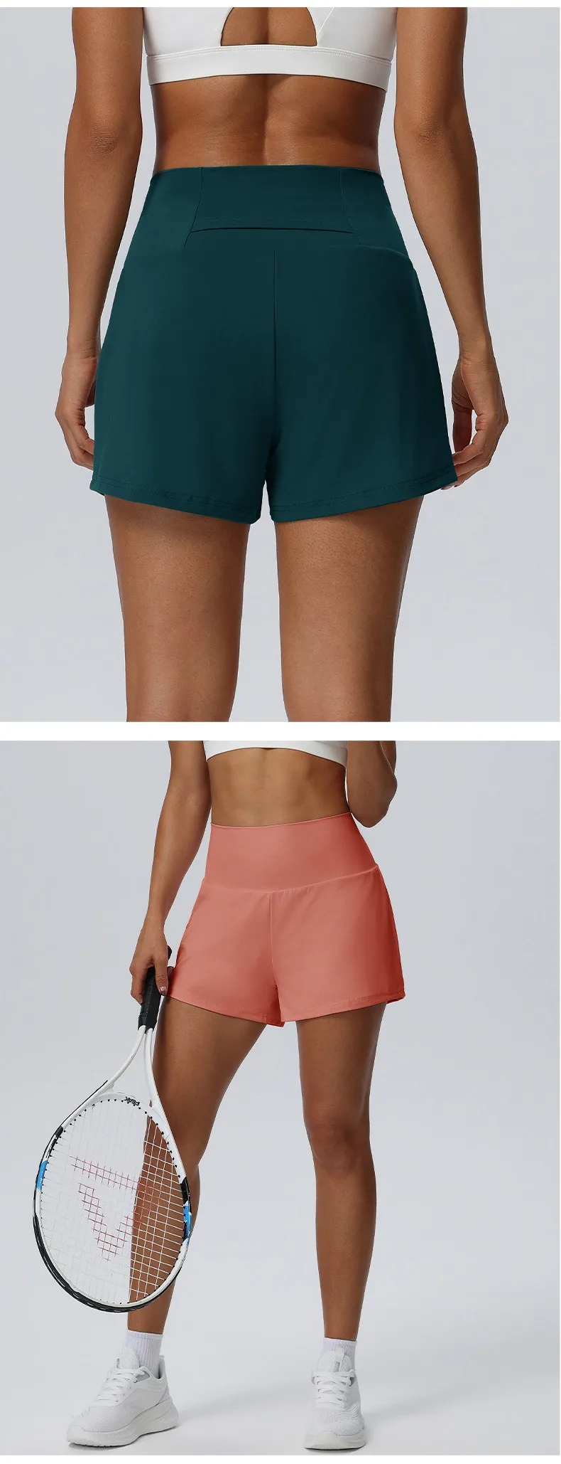 Women's Summer Loose Running Shorts 2-in-1Quick Dry Athletic Yoga Gym Shorts with Pockets Yoga Fitness Sports Shorts