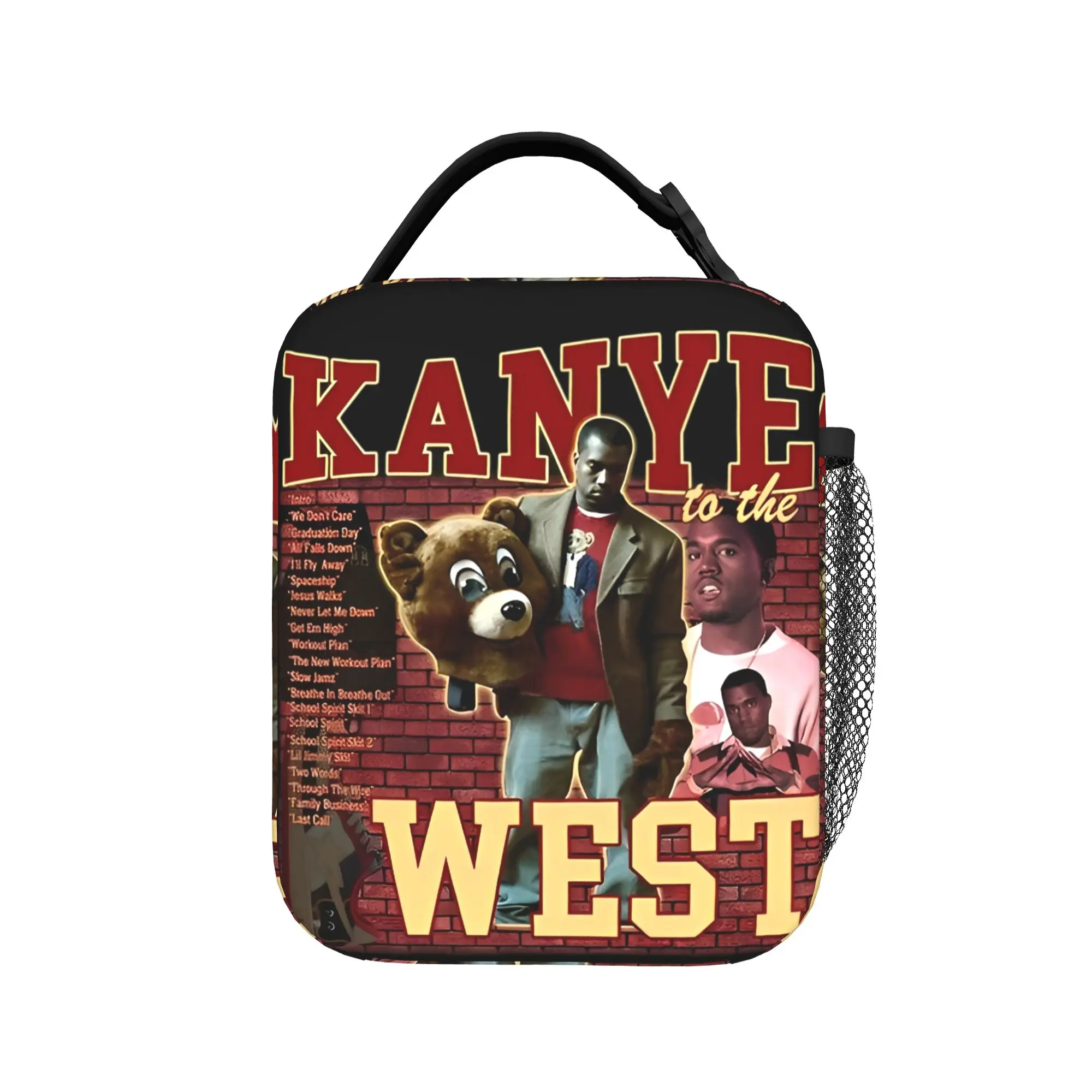 Kanye West Insulated Lunch Bags High Capacity Rapper Record Producer Reusable Cooler Bag Lunch Box Tote Work  Picnic Bento Pouch