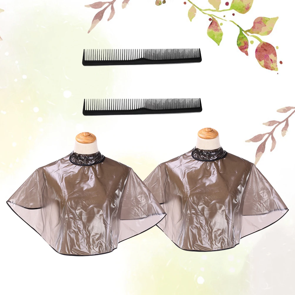 

1 set 1 Set Hairdressing Wai Cloth Waterproof Lightweight Haircut Capes Gowns Aprons For Salon Home Use Brown Kids Adults Barber