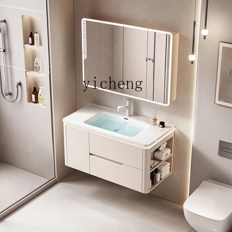 

LX Bathroom Cabinet Ceramic Integrated Bathroom Side Storage Cabinet Smart
