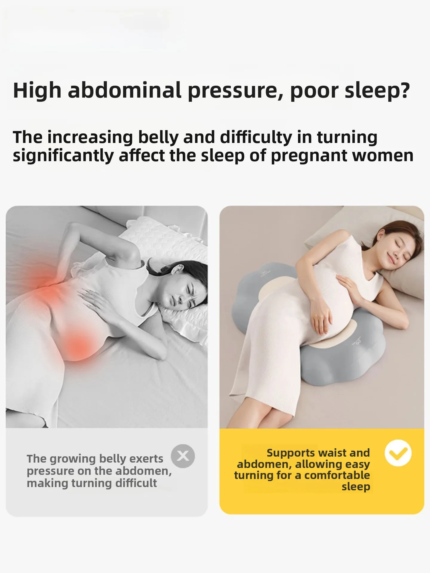 Pregnant Women Sleep Pillow Support Waist Belly Sleeping Side Pillow Maternity Pillow Modern Simple Style Detachable Washing