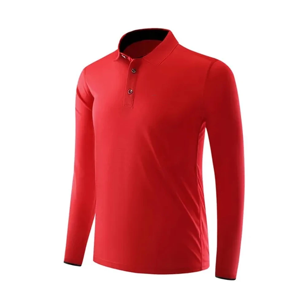 Men's Long Sleeve Golf Polo Shirt Quick-drying Breathable Solid Color Shirt T-shirt Long Sleeve Shirt New 2024