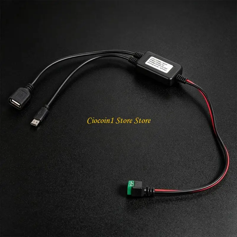 A3PC USB Type C Power Converter Cable 12V 24V To 5V Step Down 2Pin Solderless