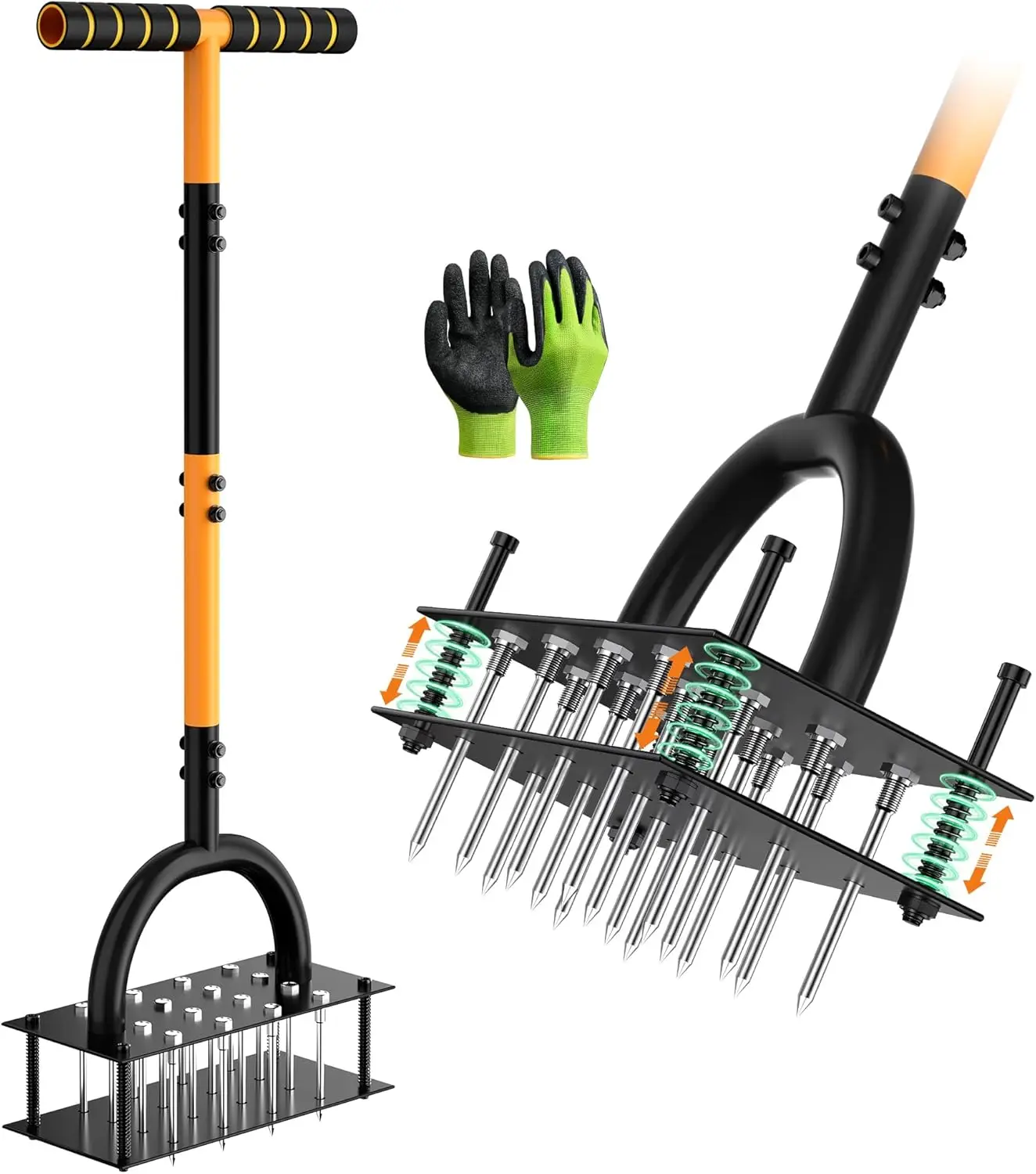 

Ручной аэратор для газона с 16 металлическими шипами, автоматическим выбросом почвы, предварительно собранный, для аэрации сада