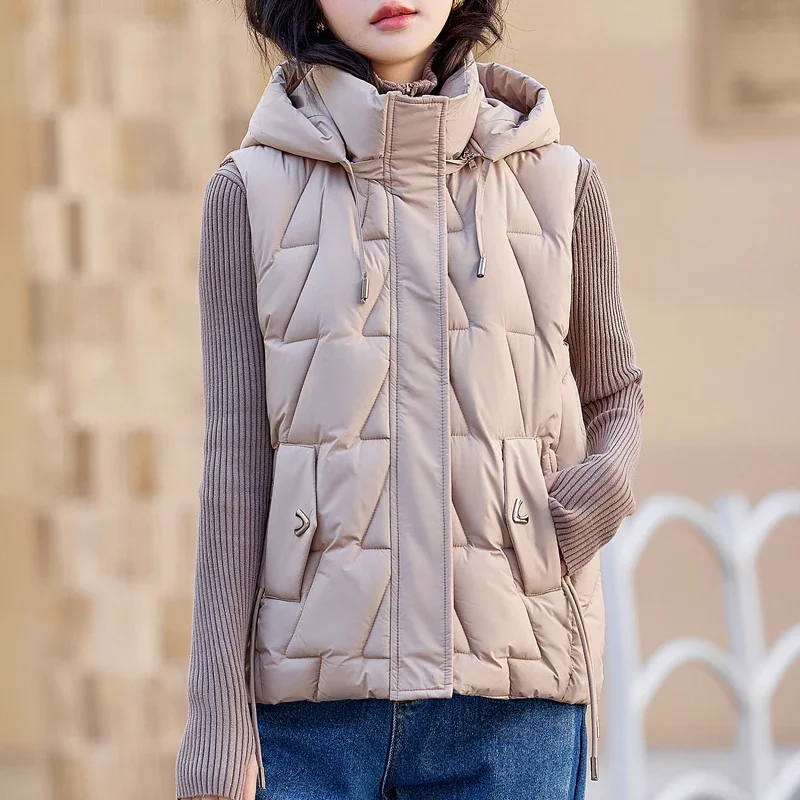 

Fashion Warm Vests for Women Outerwears 2024 Casual Thick Winter Sleeveless Coats