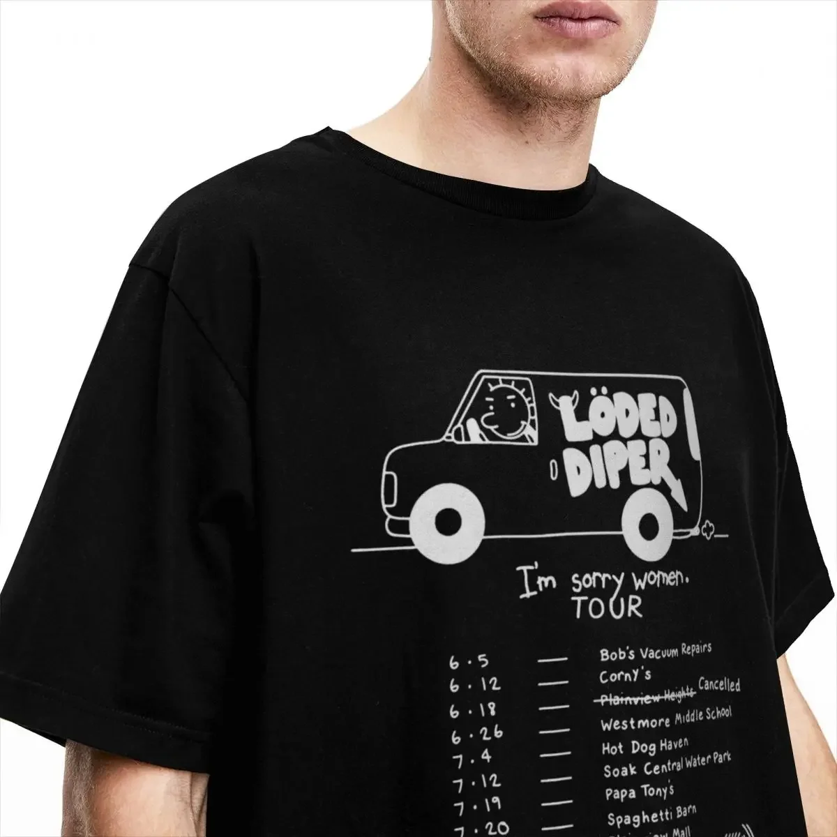 Funny Loded Diper Tour T-Shirts for Men Women Crew Neck Cotton Diary of a Wimpy Kid Short Sleeve Tee Shirt New Arrival Clothes