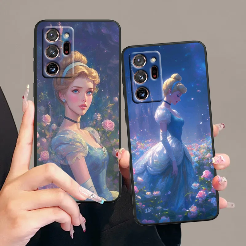 Cinderella Disney Cartoon Cute For Samsung Note 20 10 Ultra Plus A31 A14 A12 A70 A34 A25 A04 A05 A15 A24 5G Black TPU