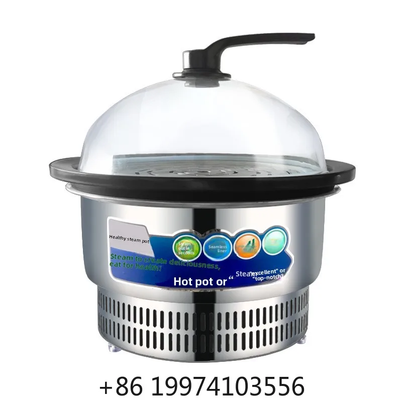3000W Stainless Steel Multi-function Seafood Cooker Integrated Steaming Boiling Pot For Home Restaurant Daily Cooking