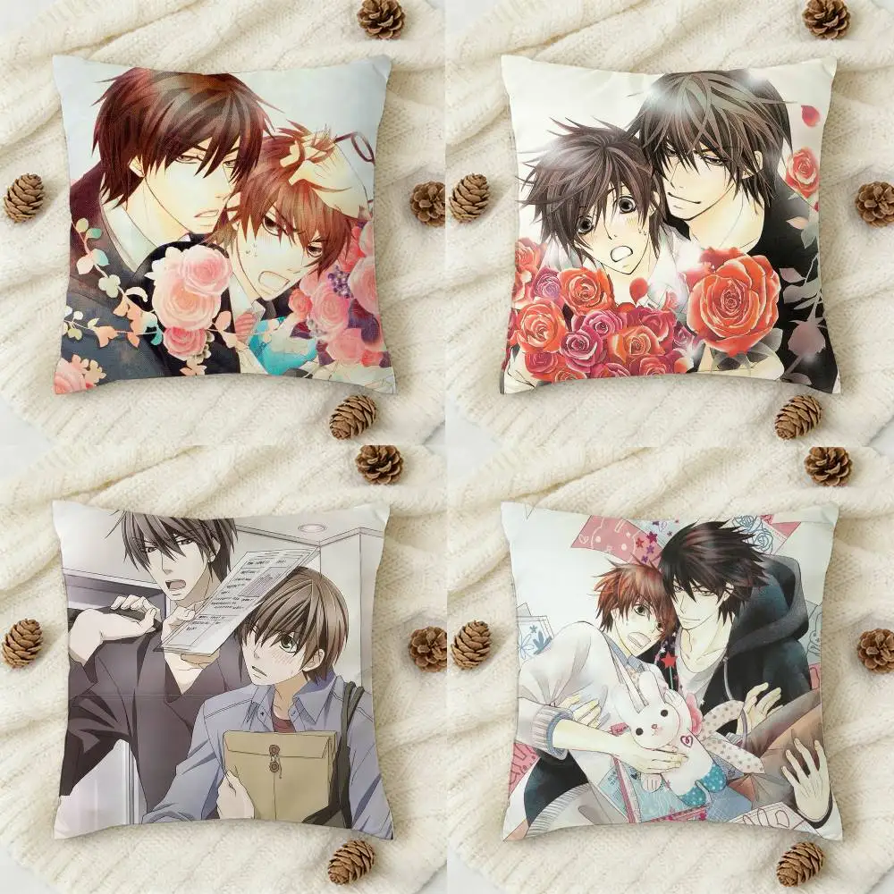 

1pc Sekai Ichi Hatsukoi Cartoon Style Double-sided Printed Square Decorative Cushion Cover for Sofa Living Room Home Decor
