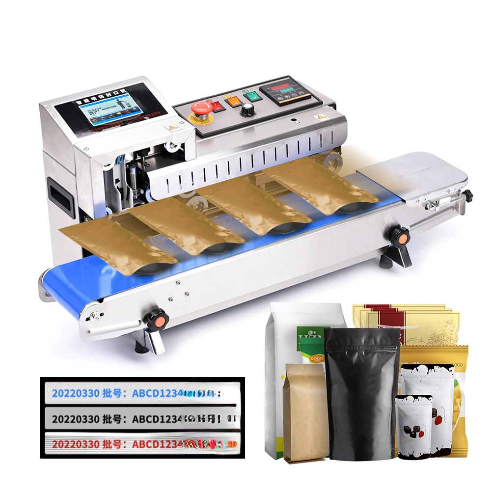 FR-1600 Stainless Steel Automatic Horizontal Plastic Film Bags Heat Sealing Machine Continuous Band Sealer Machine