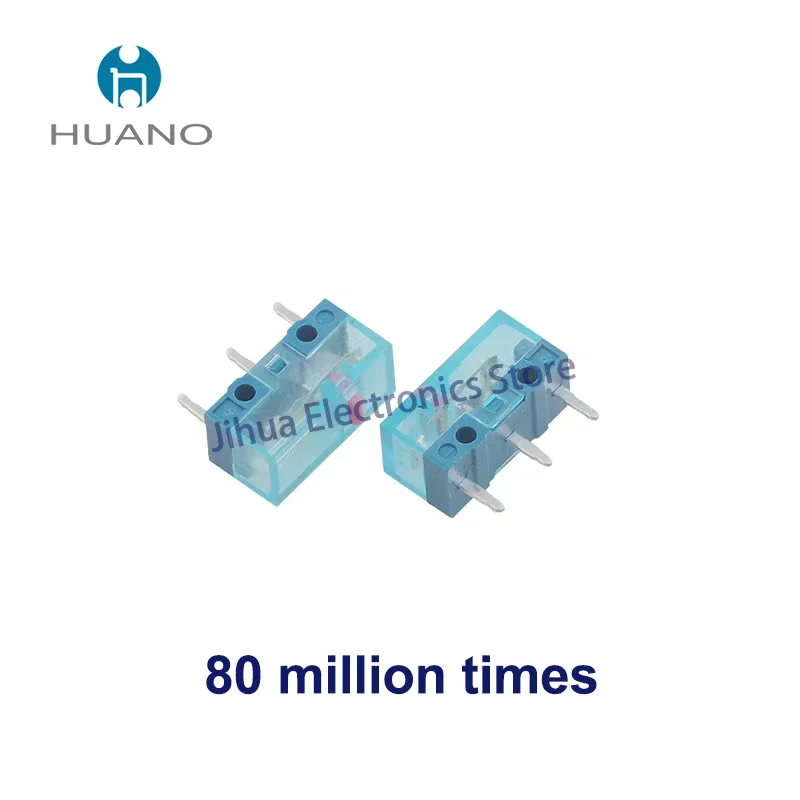 100Pcs-10Pcs HUANO Transparent Blue Shell Pink Dot Mouse Micro Switch Button Life Of 80 Million