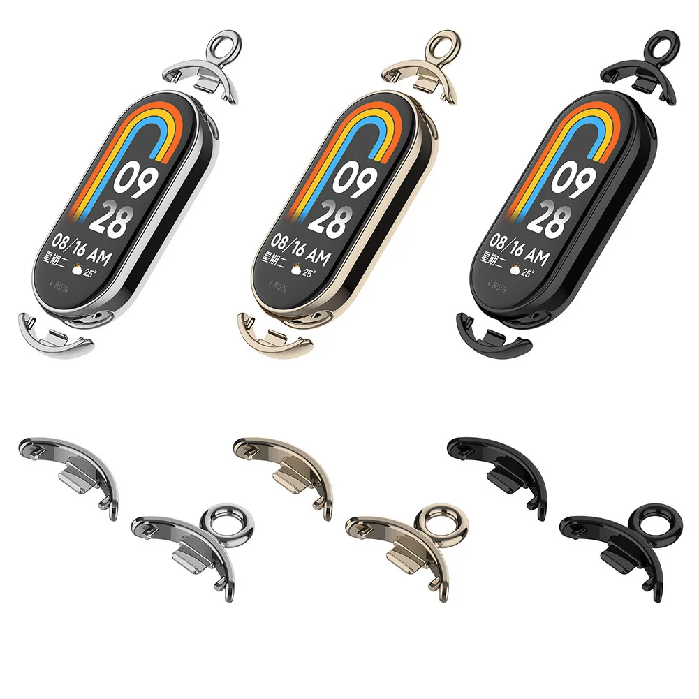 1 Pairs حزام (استيك) ساعة محول حزام ساعة معدني حزام محول المضادة للتآكل استبدال DIY اكسسوارات ل Xiaomi Mi Band 8