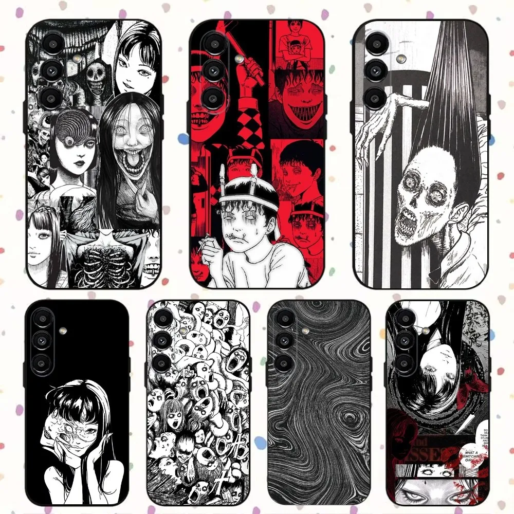 

J-Junji Ito horror Art Phone Case For Samsung S24,S21,S22,S23,S30,Ultra,S20,Plus,Fe,Lite,Note,10,9,5G Black Soft Cover