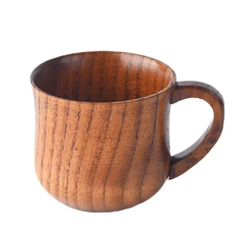 M12K-2PCS Wooden Cup Solid Wood Cup With Handle Sour Jujube Solid Wood Water Tea Cup Trumpet Cup For Kitchen Living Room