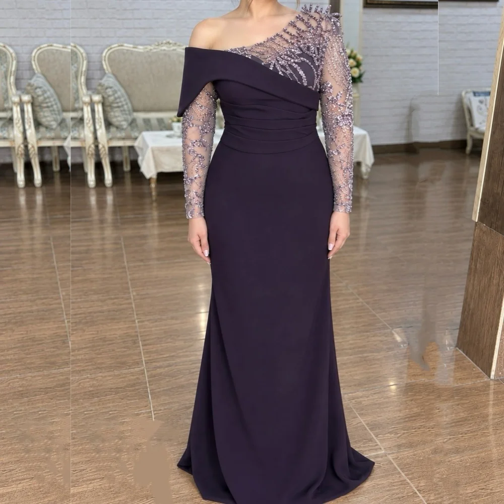 Customized High Quality Women's Formal Evening Gowns Sparkle Off-the-shoulder Long Dresses Elegant Wedding Party Dress