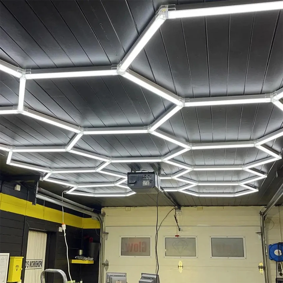 

LED Tube DIY LED Honeycomb Light Customized Hexagon garage lamp AC85-265V Ceiling Lighting For Workshop Barbershop Office Studio