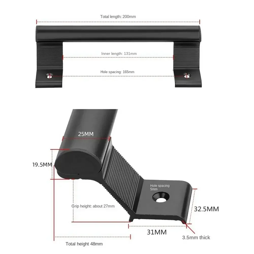 200*32.5 مللي متر مقبض الباب الجرار سبائك الألومنيوم سماكة مقابض الأبواب خزانة خزانة درج مقبض سحب الأثاث الأجهزة #6