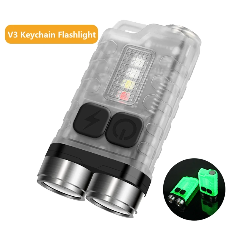 A53Q-V3 Keychain EDC Portable Flashlight 900LM Type-C Rechargeable With Magnetic Tailcap Mini Work Light For Camping