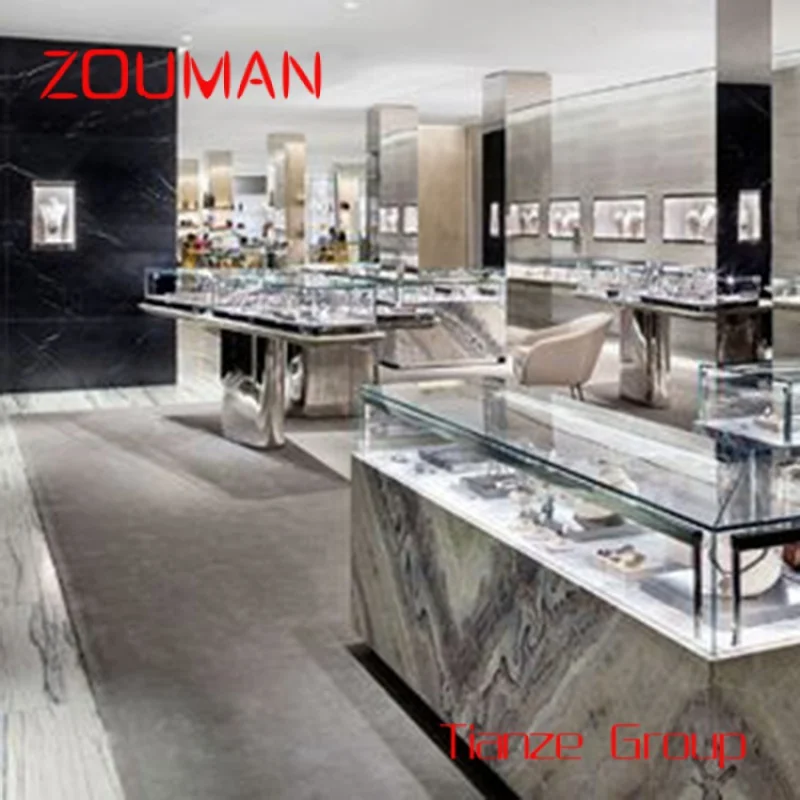 

Custom , Luxury jeweller's store glass display showcase for sale jewelery display Cabinet jewels mall counter jewelry kiosk