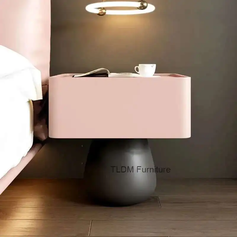 

Modern Luxury Bedside Table Wooden Storage Cabinet Italian Bedroom Nightstand Floating Night Stands Small Table Home Furniture