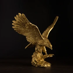 NORTHEUINS American Resin Golden Eagle Statue Art Animal Model Collection Ornament Home Office Desktop Feng Shui Decor Figurines