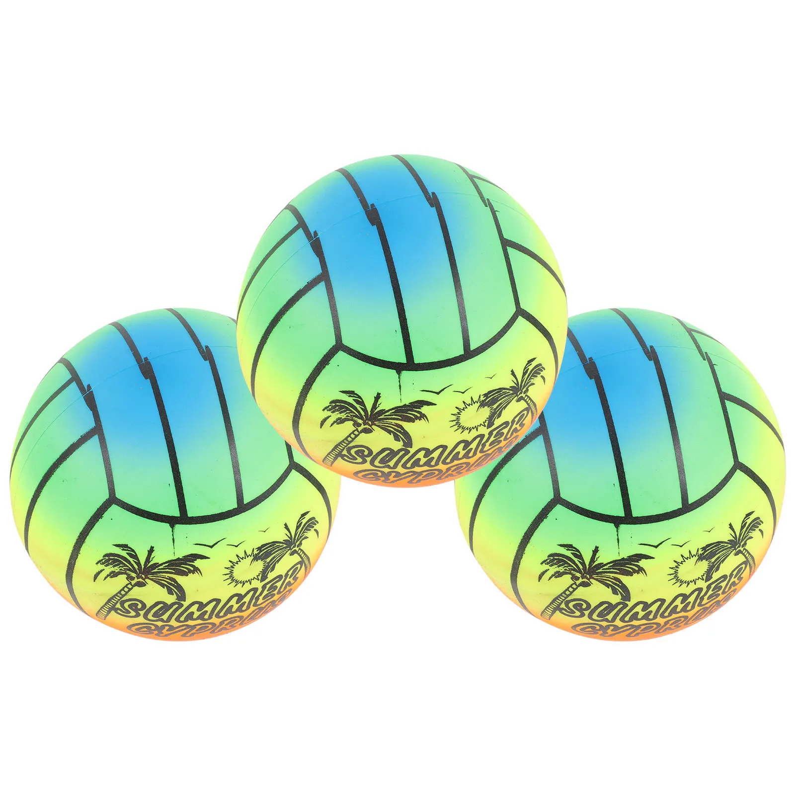 

3Pcs Rainbow Elastic Outdoor Ball 16cm Bright Color Soft Grip Surface Ideal for Kids Elastic Beach Ball