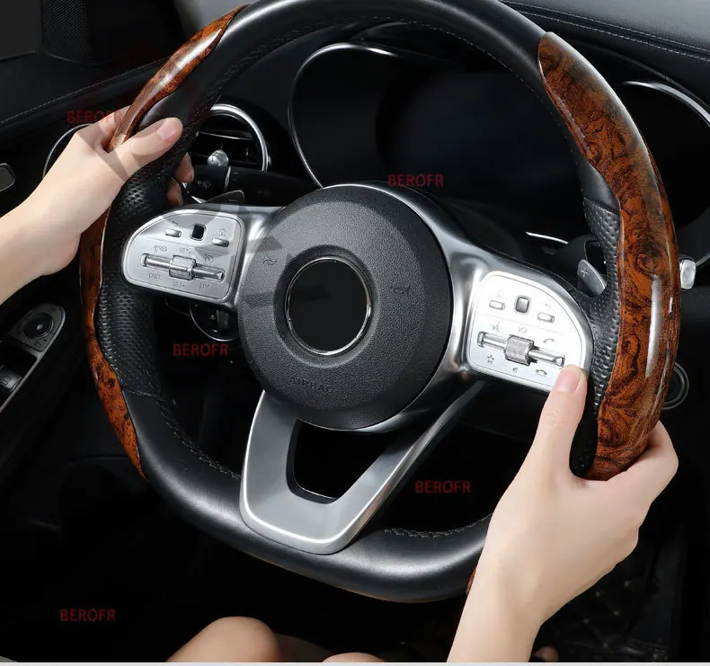 High-End And Elegant Wood Grain Car Steering Wheel Cover For oshan Z6 X5 X7 PLUS E-Star