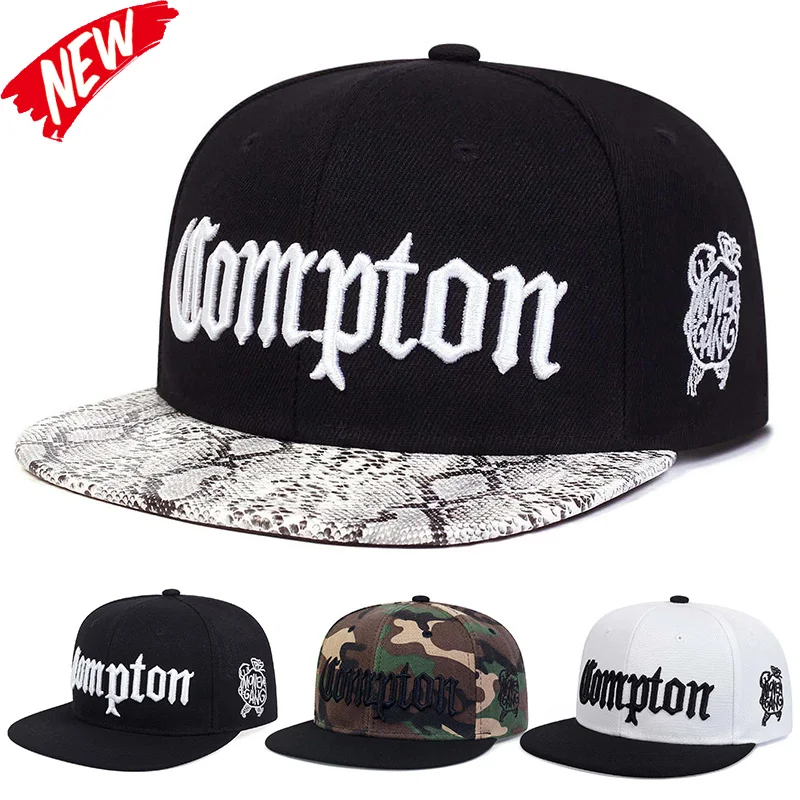 Men\'s Fashion Compton Embroidered Hat Snapback Caps Unisex Sunshade Hat Women Adjustable Hip Hop Baseball Caps Cowboy Hat