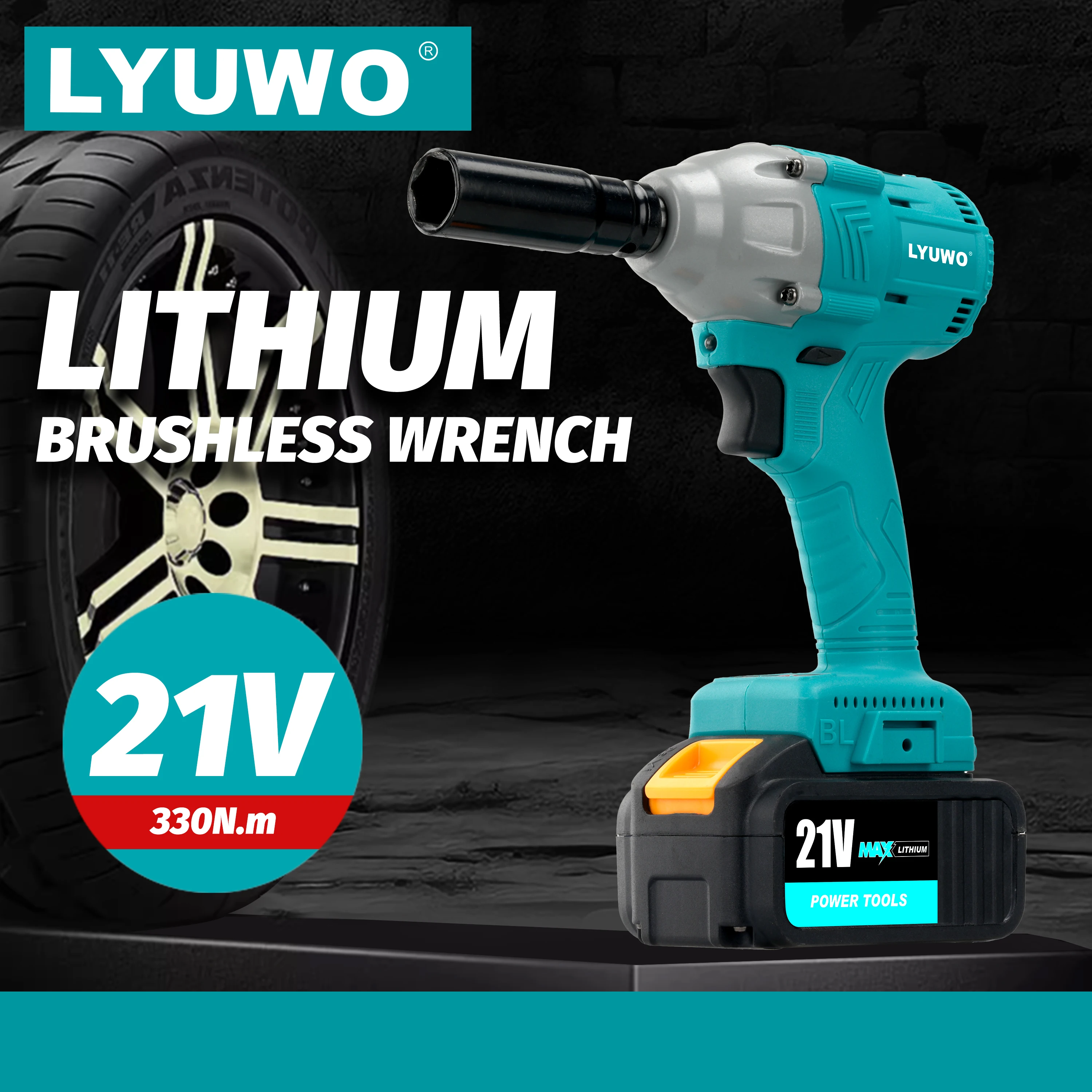 

LYUWO 21V Lithium-ion Rechargeable Multifunctional Brushless Electric Wrench, Auto Repair, Scaffolding, Worker's Electric Tool