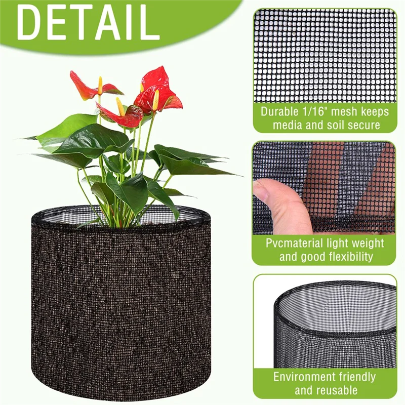 A72P 4 قطع أكياس شبكية للزراعة المائية قابلة للتنفس وقابلة لإعادة الاستخدام، أوعية زنبق مربعة لحدائق المياه #6