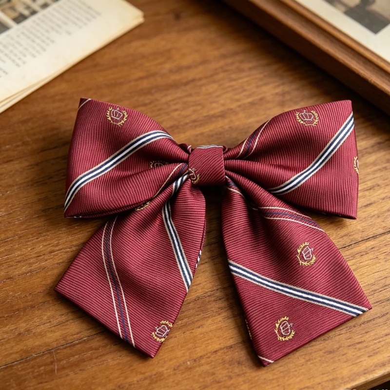 

High Appearance Without Tie, Striped Bow Collar Decoration, Campus Commuting Wear with Multiple Styles of Accessories