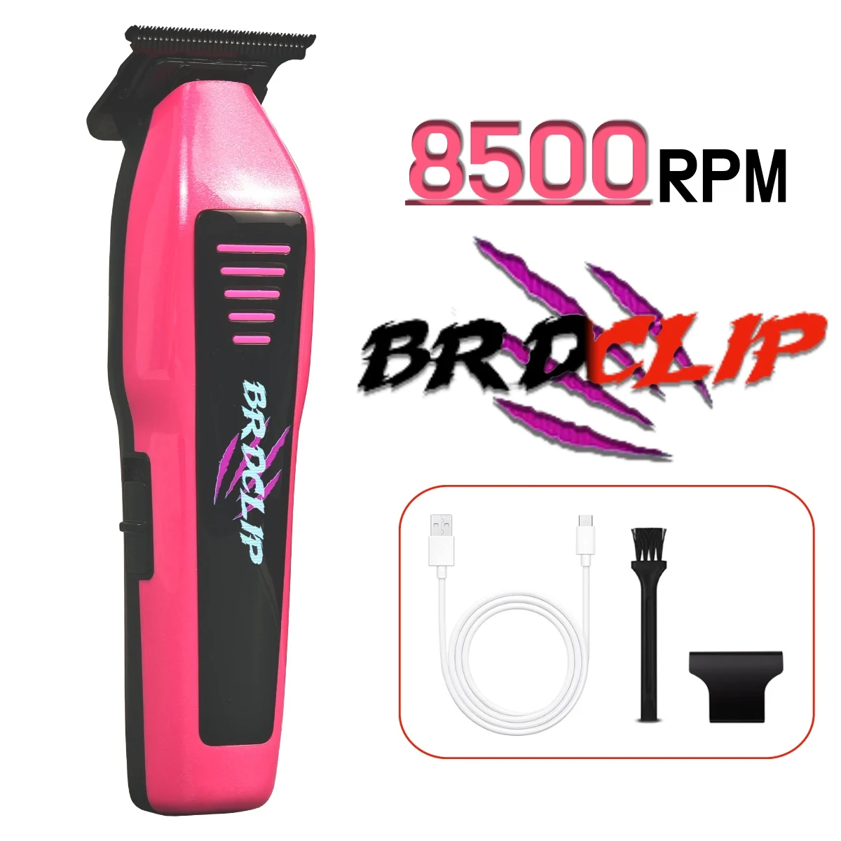 

BRDCLIP 6510 Профессиональный электрический триммер для волос 8500 об/мин Высокоскоростной двигатель DLC Blade Парикмахерская машина Машинка для стрижки волос для мужчин