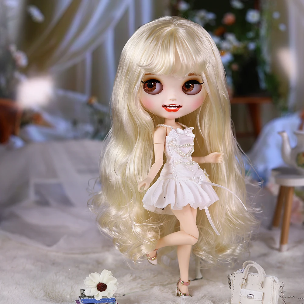 ICY DBS Blyth Doll 30cm White Skin Long Hair Matte Face Various Styles Nude Dolls Suitable for Gift Giving
