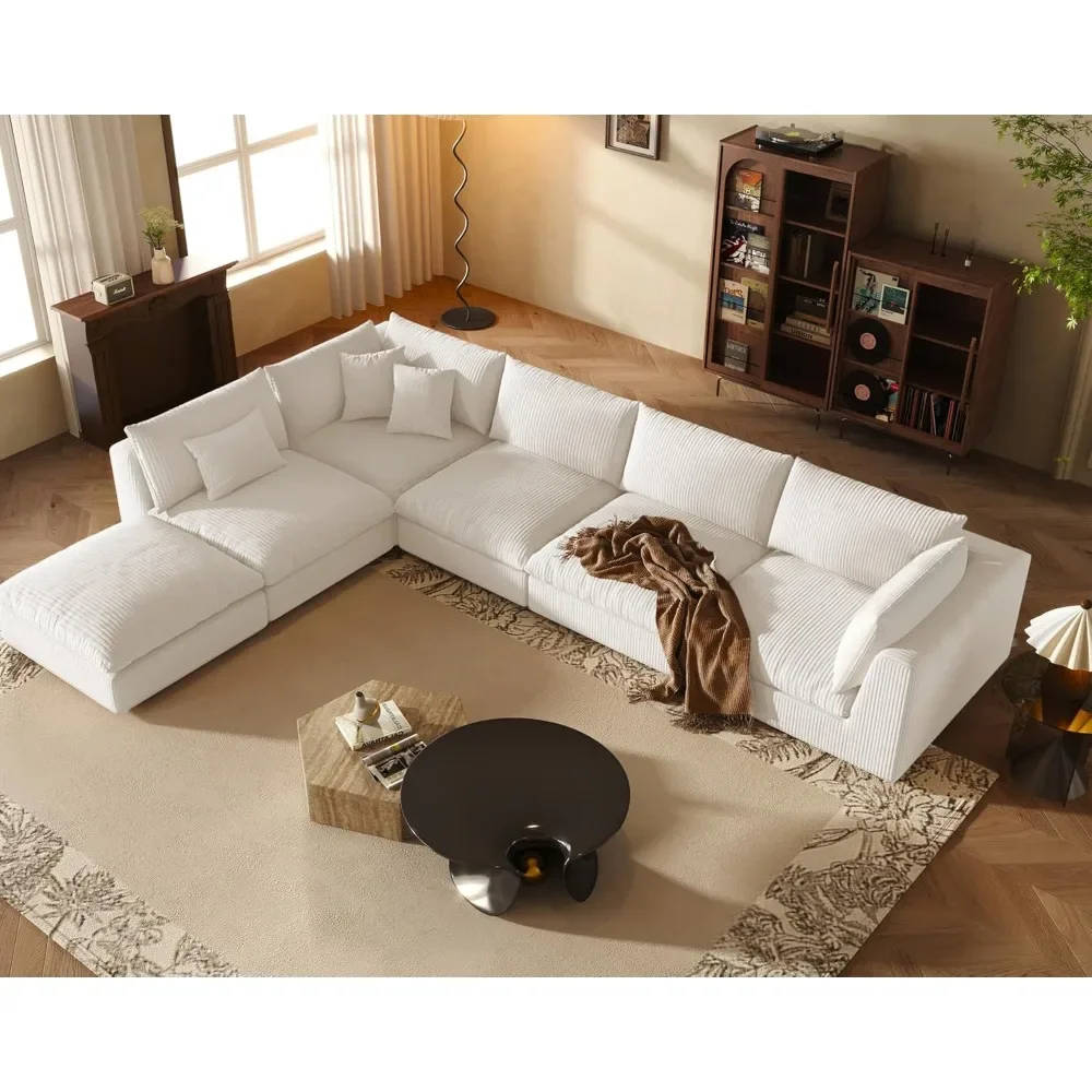 Sofa Bed Sleeper Sectional Sofa  Pull Out Bed, U Shaped Sectional Couch Storage Chaise, Convertible Sectional Sleeper , Beige