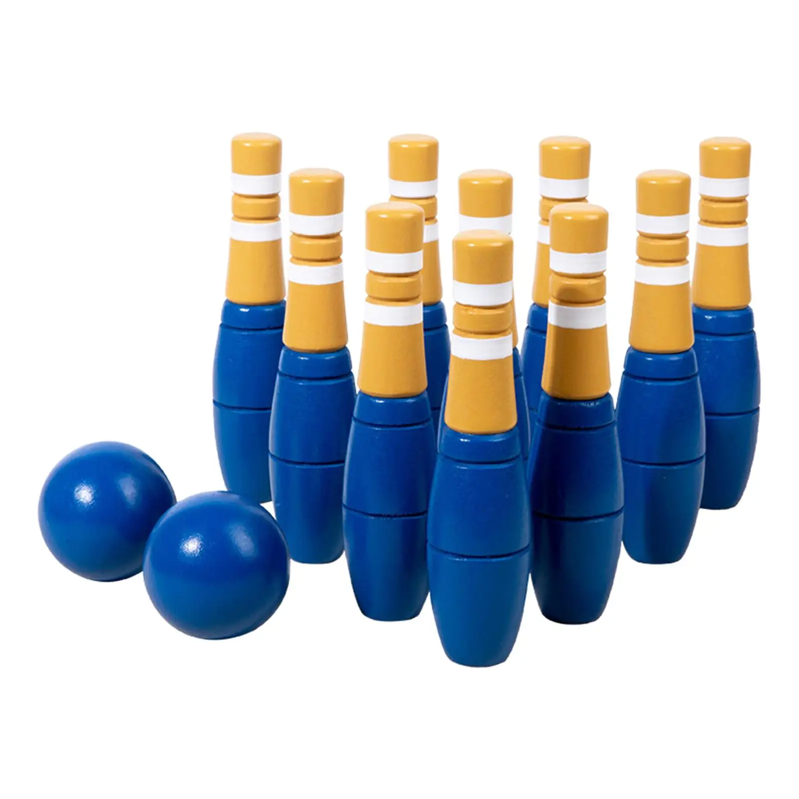 

10Pcs Wood Bowling Set for Children Adult Durable Kids Bowling Toy with 10 Pins