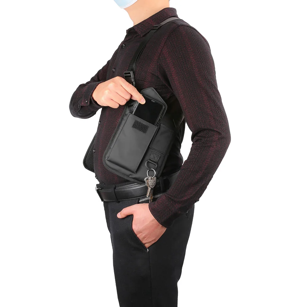 Przenośny Portfel Pod Pachę Taktyczny Antykradzieżowy Sekretny Kabura Crossbody Torba na Ramię Ukryta na Paszport Telefon Klucze Karty Kredytowe