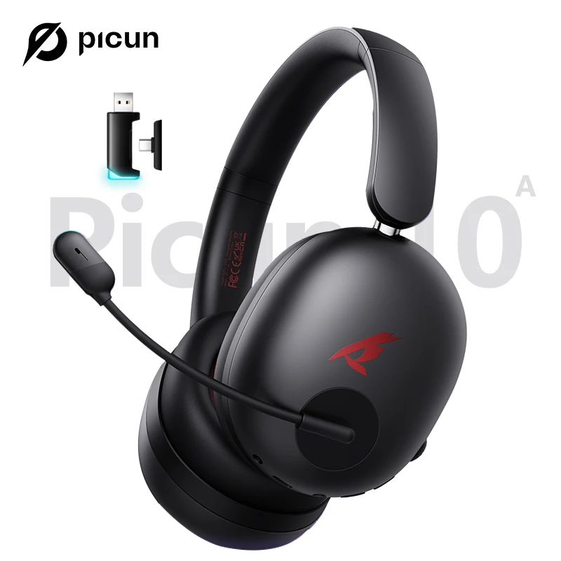 

Picun UG-10A 56dB Gaming Wireless Headphone with Mic Over-Ear Headset Bluetooth 6.0 40mm Driver 2.4G/Wireless/Cable Earphones