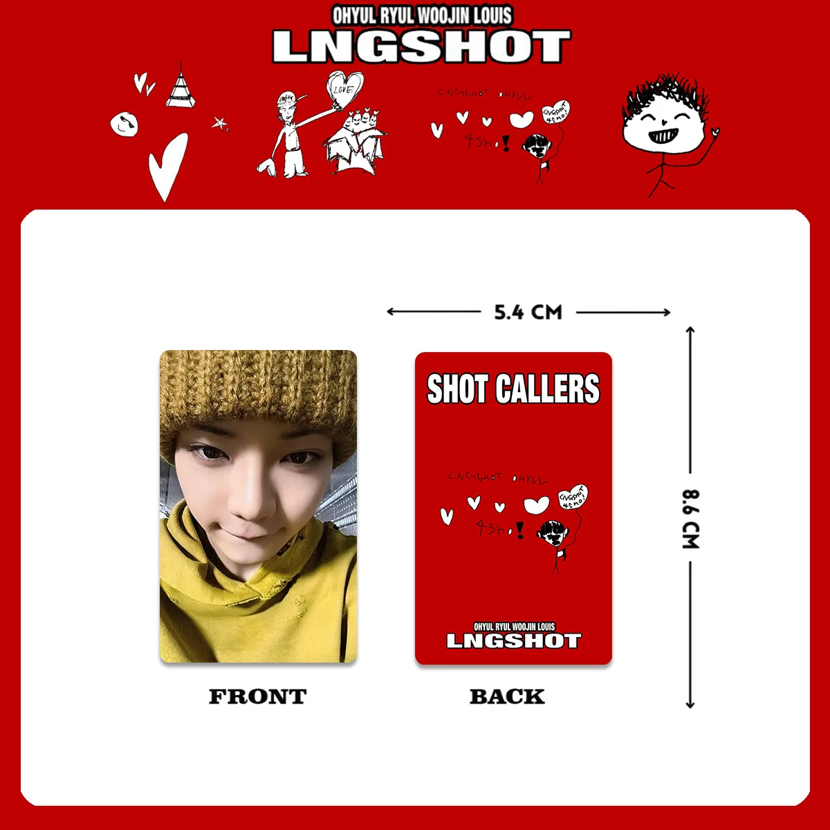 4Pcs LNGSHOT 1st Album SHOT CALLERS K4 Special Card POP-UP Store