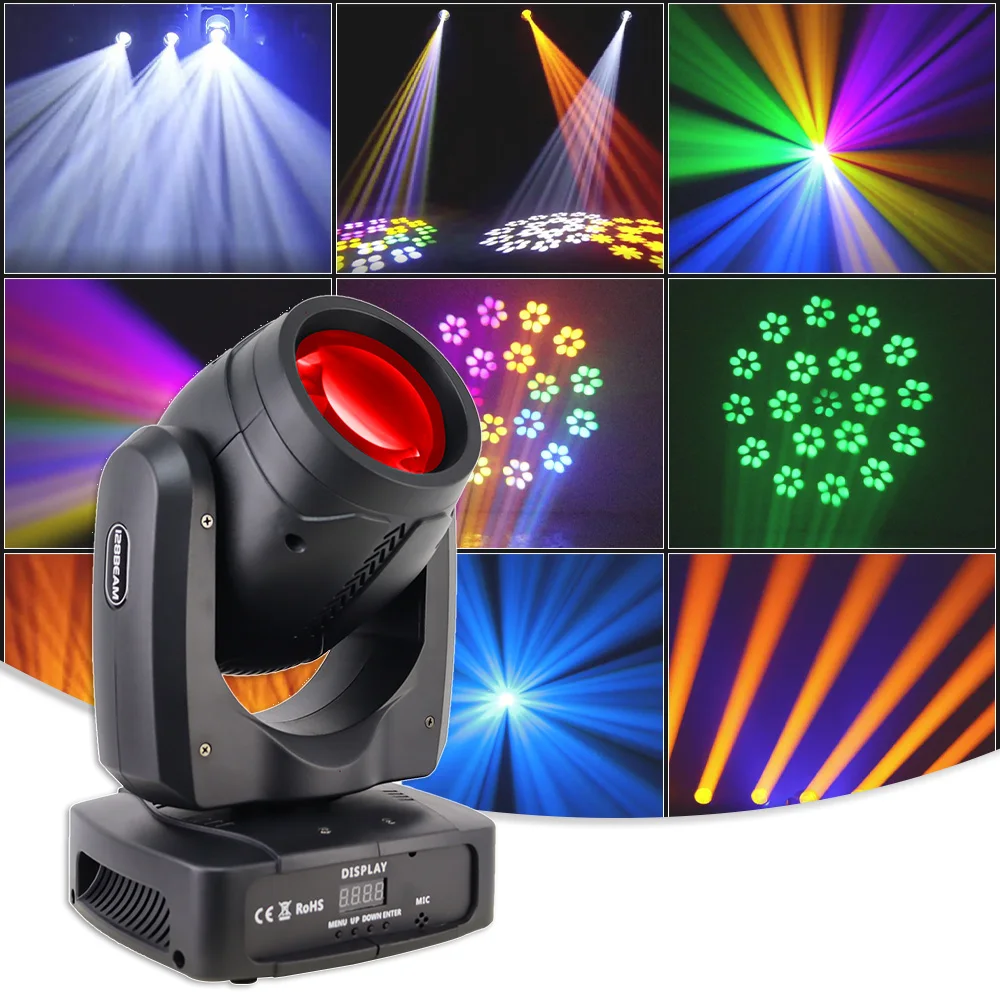 LED 180W Beam Spot Moving Head Rainbow Effect DMX512 For Party Dj Stage Lighting Disco Nightclub Christmas Audience Concert Lamp