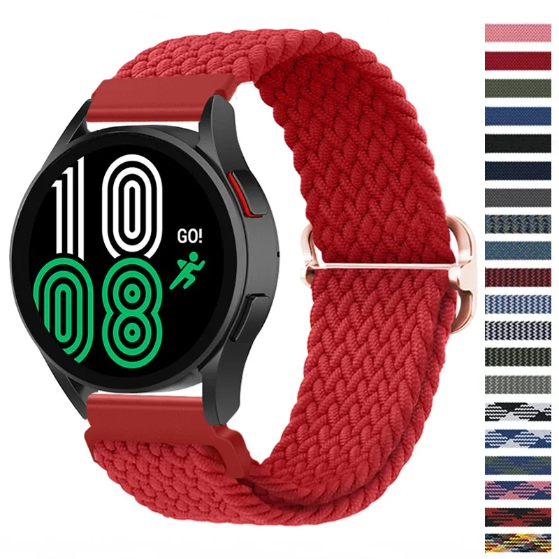 20mm22mm Braided Solo Loop Strap For Samsung Watch 4/5/6/7/Active 2/Huawei Watch 3/GT4-3 Nylon Elastic Bracelet For Amazfit GTR