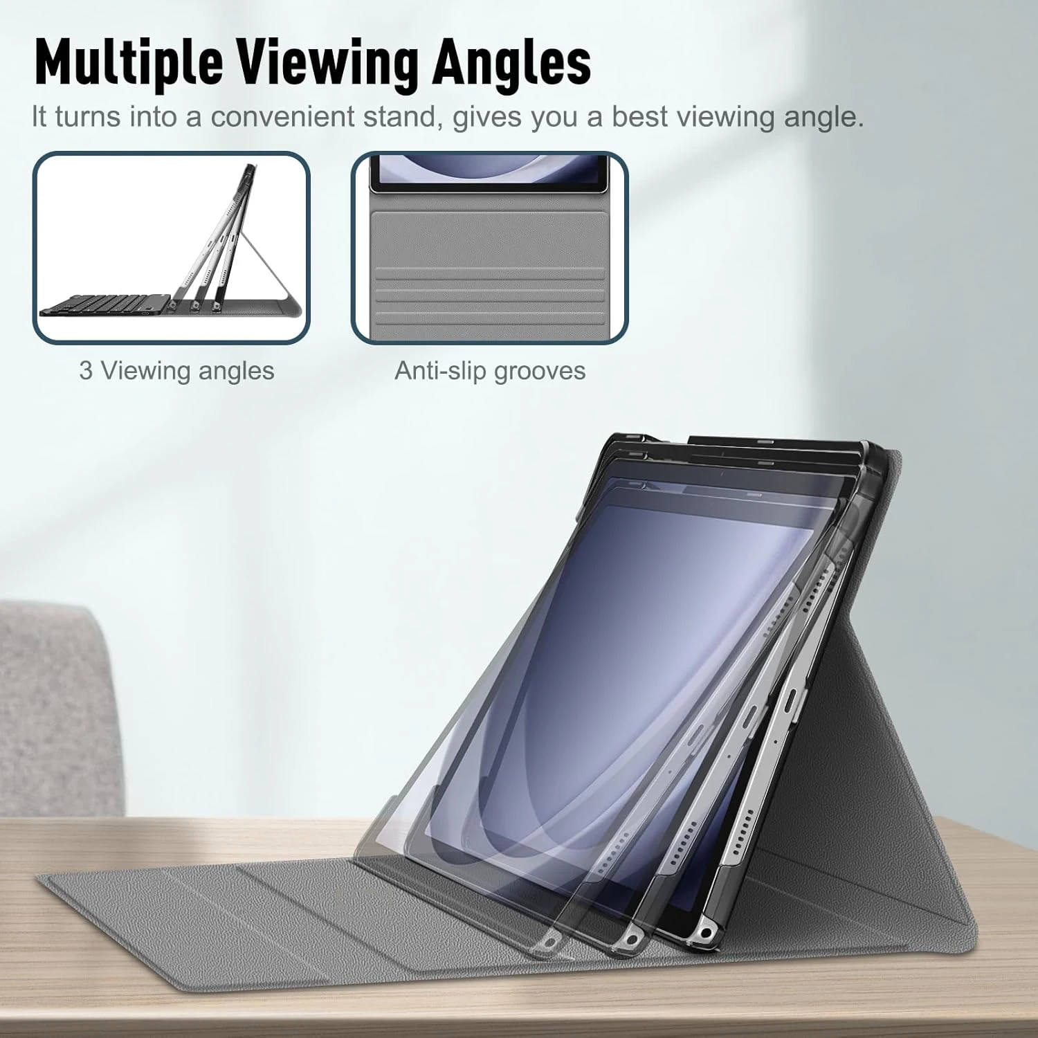 삼성 갤럭시 탭 S10 + 12.4 인치 SM-X820/X826B 태블릿 커버, 다국어 용 무선 블루투스 라운드 키캡 키보드 케이스