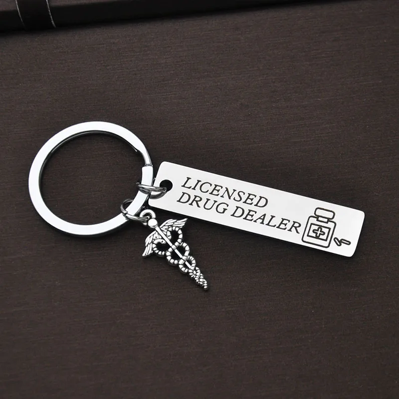 Pharmacist Gift Funny Keychain Pharmacy Student Gift Pharmacy Shool Graduation Gift Funny Licensed Drug Dealer Keychainwholesale